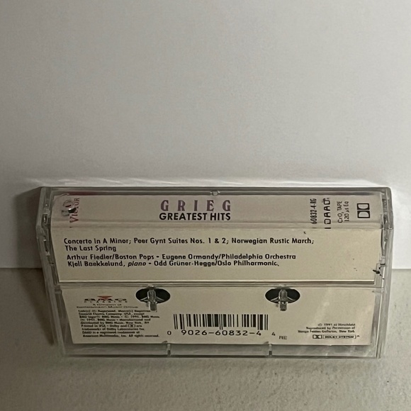 Vintage 1991 Grieg Greatest Hits Sealed Cassette RCA Victor Classical - Picture 3 of 6